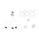 GLOBOSTAR® PLEX 202-0039 Μοντέρνο Κρεμαστό Φωτιστικό Οροφής με Ντουί 3 x E27 AC 220-240V IP20 - Ασημί & Διάφανο - Μ56 x Π17 x Υ24cm - Image 10