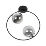 GLOBOSTAR® CITY 202-0040 Μοντέρνο Φωτιστικό Οροφής με Ντουί 2 x E27 AC 220-240V IP20 - Διάφανο & Μαύρο - Μ45 x Π15 x Υ55cm - Image 5