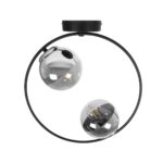 GLOBOSTAR® CITY 202-0040 Μοντέρνο Φωτιστικό Οροφής με Ντουί 2 x E27 AC 220-240V IP20 - Διάφανο & Μαύρο - Μ45 x Π15 x Υ55cm - Image 6