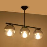 GLOBOSTAR® CITY 202-0043 Μοντέρνο Φωτιστικό Οροφής με Ντουί 3 x E27 AC 220-240V IP20 - Μαύρο & Μαύρο Φιμέ - Μ55 x Π15 x Υ43cm - Image 3