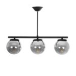 GLOBOSTAR® CITY 202-0043 Μοντέρνο Φωτιστικό Οροφής με Ντουί 3 x E27 AC 220-240V IP20 - Μαύρο & Μαύρο Φιμέ - Μ55 x Π15 x Υ43cm - Image 4