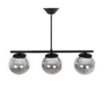 GLOBOSTAR® CITY 202-0043 Μοντέρνο Φωτιστικό Οροφής με Ντουί 3 x E27 AC 220-240V IP20 - Μαύρο & Μαύρο Φιμέ - Μ55 x Π15 x Υ43cm - Image 6