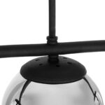 GLOBOSTAR® CITY 202-0043 Μοντέρνο Φωτιστικό Οροφής με Ντουί 3 x E27 AC 220-240V IP20 - Μαύρο & Μαύρο Φιμέ - Μ55 x Π15 x Υ43cm - Image 8