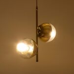 GLOBOSTAR® CITY 202-0044 Μοντέρνο Κρεμαστό Φωτιστικό Οροφής με Ντουί 2 x E27 AC 220-240V IP20 - Χρυσό & Διάφανο - Μ35 x Π16 x Υ42cm - Image 3