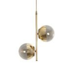 GLOBOSTAR® CITY 202-0044 Μοντέρνο Κρεμαστό Φωτιστικό Οροφής με Ντουί 2 x E27 AC 220-240V IP20 - Χρυσό & Διάφανο - Μ35 x Π16 x Υ42cm - Image 5