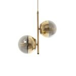 GLOBOSTAR® CITY 202-0044 Μοντέρνο Κρεμαστό Φωτιστικό Οροφής με Ντουί 2 x E27 AC 220-240V IP20 - Χρυσό & Διάφανο - Μ35 x Π16 x Υ42cm - Image 6