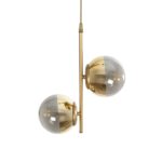 GLOBOSTAR® CITY 202-0044 Μοντέρνο Κρεμαστό Φωτιστικό Οροφής με Ντουί 2 x E27 AC 220-240V IP20 - Χρυσό & Διάφανο - Μ35 x Π16 x Υ42cm - Image 7