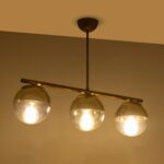 GLOBOSTAR® CITY 202-0045 Μοντέρνο Φωτιστικό Οροφής με Ντουί 3 x E27 AC 220-240V IP20 - Διάφανο & Χρυσό - Μ55 x Π15 x Υ43cm - Image 3