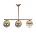 GLOBOSTAR® CITY 202-0045 Μοντέρνο Φωτιστικό Οροφής με Ντουί 3 x E27 AC 220-240V IP20 - Διάφανο & Χρυσό - Μ55 x Π15 x Υ43cm - Image 4