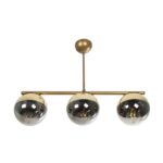 GLOBOSTAR® CITY 202-0045 Μοντέρνο Φωτιστικό Οροφής με Ντουί 3 x E27 AC 220-240V IP20 - Διάφανο & Χρυσό - Μ55 x Π15 x Υ43cm - Image 5