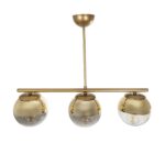 GLOBOSTAR® CITY 202-0045 Μοντέρνο Φωτιστικό Οροφής με Ντουί 3 x E27 AC 220-240V IP20 - Διάφανο & Χρυσό - Μ55 x Π15 x Υ43cm - Image 6