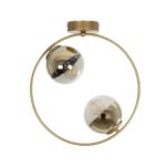 GLOBOSTAR® CITY 202-0046 Μοντέρνο Φωτιστικό Οροφής με Ντουί 2 x E27 AC 220-240V IP20 - Διάφανο & Χρυσό - Μ45 x Π15 x Υ55cm - Image 4