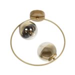 GLOBOSTAR® CITY 202-0046 Μοντέρνο Φωτιστικό Οροφής με Ντουί 2 x E27 AC 220-240V IP20 - Διάφανο & Χρυσό - Μ45 x Π15 x Υ55cm - Image 5