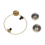 GLOBOSTAR® CITY 202-0046 Μοντέρνο Φωτιστικό Οροφής με Ντουί 2 x E27 AC 220-240V IP20 - Διάφανο & Χρυσό - Μ45 x Π15 x Υ55cm - Image 9