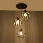 GLOBOSTAR® LUSE 202-0049 Μοντέρνο Κρεμαστό Φωτιστικό Οροφής με Ντουί 3 x E27 AC 220-240V IP20 - Μαύρο - Μ40 x Π40 x Υ65cm - Image 3