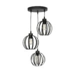 GLOBOSTAR® LUSE 202-0049 Μοντέρνο Κρεμαστό Φωτιστικό Οροφής με Ντουί 3 x E27 AC 220-240V IP20 - Μαύρο - Μ40 x Π40 x Υ65cm - Image 4