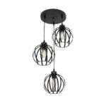 GLOBOSTAR® LUSE 202-0049 Μοντέρνο Κρεμαστό Φωτιστικό Οροφής με Ντουί 3 x E27 AC 220-240V IP20 - Μαύρο - Μ40 x Π40 x Υ65cm - Image 5