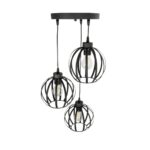 GLOBOSTAR® LUSE 202-0049 Μοντέρνο Κρεμαστό Φωτιστικό Οροφής με Ντουί 3 x E27 AC 220-240V IP20 - Μαύρο - Μ40 x Π40 x Υ65cm - Image 6