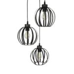 GLOBOSTAR® LUSE 202-0049 Μοντέρνο Κρεμαστό Φωτιστικό Οροφής με Ντουί 3 x E27 AC 220-240V IP20 - Μαύρο - Μ40 x Π40 x Υ65cm - Image 7