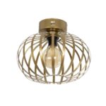 GLOBOSTAR® STAR 202-0050 Μοντέρνο Φωτιστικό Οροφής με Ντουί 1 x E27 AC 220-240V IP20 - Χρυσό - Μ40 x Π40 x Υ27cm