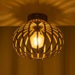 GLOBOSTAR® STAR 202-0050 Μοντέρνο Φωτιστικό Οροφής με Ντουί 1 x E27 AC 220-240V IP20 - Χρυσό - Μ40 x Π40 x Υ27cm - Image 3