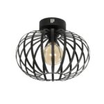 GLOBOSTAR® STAR 202-0051 Μοντέρνο Φωτιστικό Οροφής με Ντουί 1 x E27 AC 220-240V IP20 - Μαύρο - Μ40 x Π40 x Υ27cm