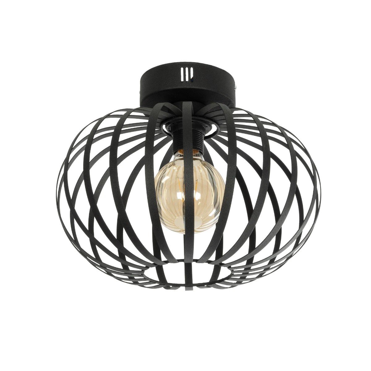 202_0051_0 GLOBOSTAR® STAR 202-0051 Μοντέρνο Φωτιστικό Οροφής με Ντουί 1 x E27 AC 220-240V IP20 - Μαύρο - Μ40 x Π40 x Υ27cm - Image 1