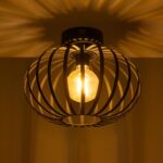 GLOBOSTAR® STAR 202-0051 Μοντέρνο Φωτιστικό Οροφής με Ντουί 1 x E27 AC 220-240V IP20 - Μαύρο - Μ40 x Π40 x Υ27cm - Image 3