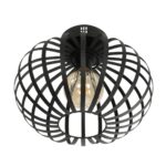 GLOBOSTAR® STAR 202-0051 Μοντέρνο Φωτιστικό Οροφής με Ντουί 1 x E27 AC 220-240V IP20 - Μαύρο - Μ40 x Π40 x Υ27cm - Image 5