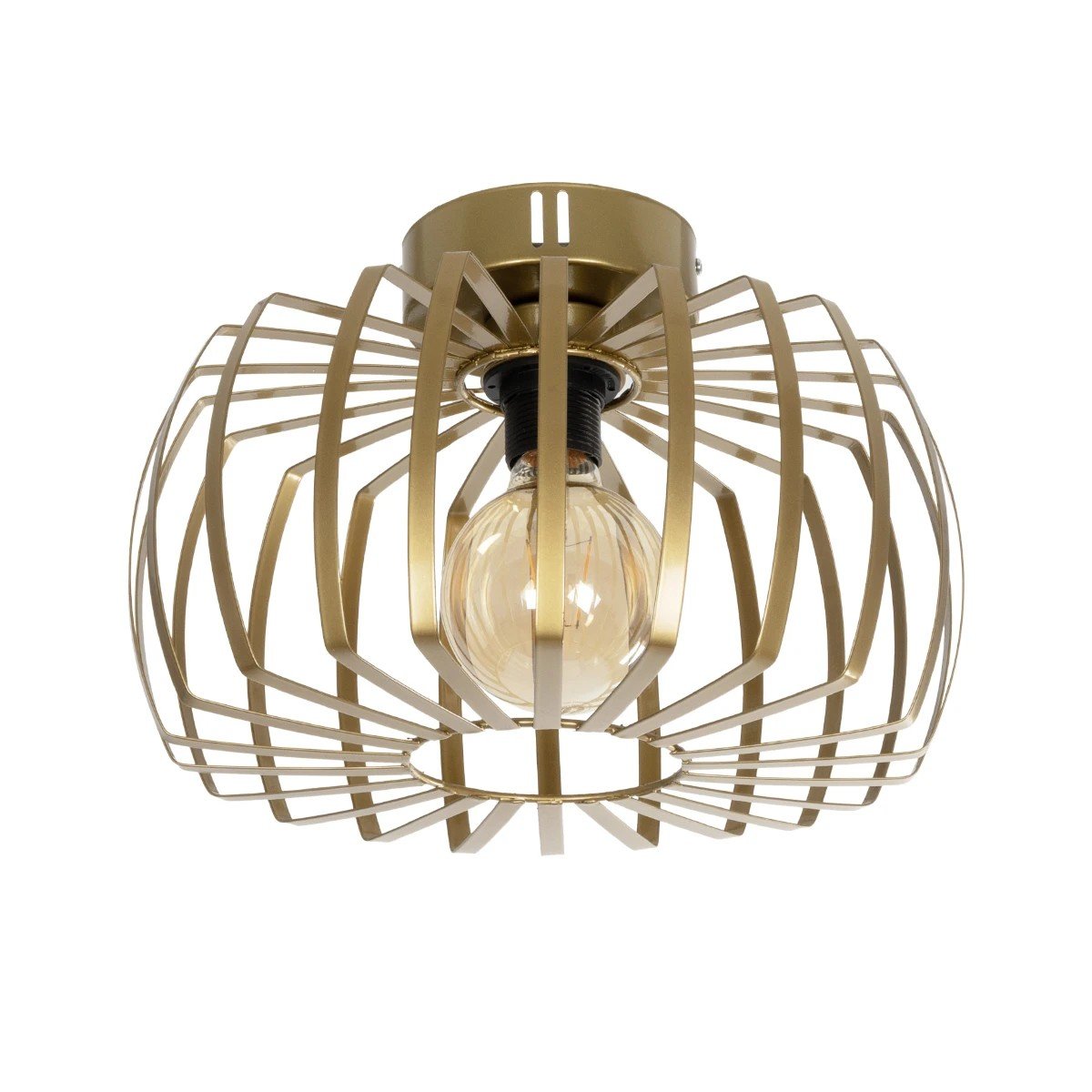 202_0053_0 GLOBOSTAR® STAR 202-0053 Μοντέρνο Φωτιστικό Οροφής με Ντουί 1 x E27 AC 220-240V IP20 - Χρυσό - Μ40 x Π40 x Υ27cm - Image 1