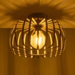 GLOBOSTAR® STAR 202-0053 Μοντέρνο Φωτιστικό Οροφής με Ντουί 1 x E27 AC 220-240V IP20 - Χρυσό - Μ40 x Π40 x Υ27cm - Image 3