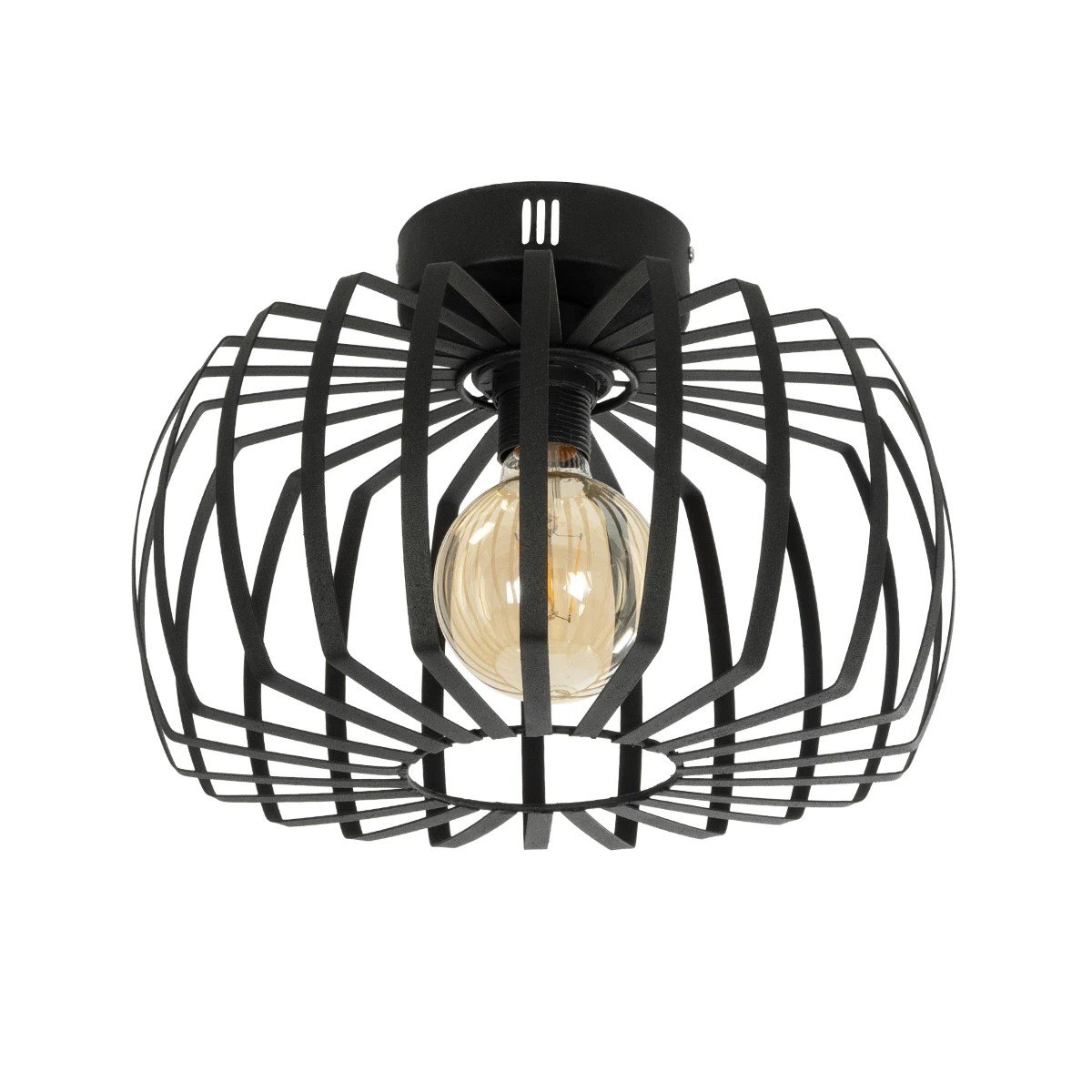 202_0054_0 GLOBOSTAR® STAR 202-0054 Μοντέρνο Φωτιστικό Οροφής με Ντουί 1 x E27 AC 220-240V IP20 - Μαύρο - Μ40 x Π40 x Υ27cm - Image 1