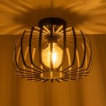 GLOBOSTAR® STAR 202-0054 Μοντέρνο Φωτιστικό Οροφής με Ντουί 1 x E27 AC 220-240V IP20 - Μαύρο - Μ40 x Π40 x Υ27cm - Image 3