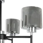 GLOBOSTAR® SHORD 202-0056 Μοντέρνο Κρεμαστό Φωτιστικό Οροφής με Ντουί 4 x E27 AC 220-240V IP20 - Μαύρο & Μαύρο Φιμέ - Μ57 x Π57 x Υ37cm - Image 8