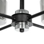 GLOBOSTAR® SHORD 202-0056 Μοντέρνο Κρεμαστό Φωτιστικό Οροφής με Ντουί 4 x E27 AC 220-240V IP20 - Μαύρο & Μαύρο Φιμέ - Μ57 x Π57 x Υ37cm - Image 9