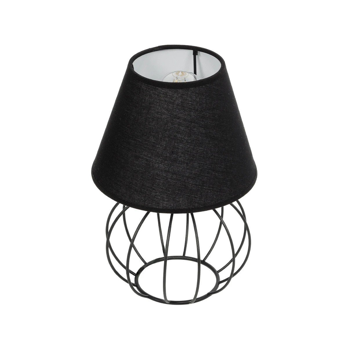 202_0057_0 GLOBOSTAR® SHAPE 202-0057 Μοντέρνο Επιτραπέζιο Φωτιστικό Πορτατίφ με Ντουί 1 x E27 AC 220-240V IP20 - Μαύρο - Μ19 x Π19 x Υ28cm - Image 1