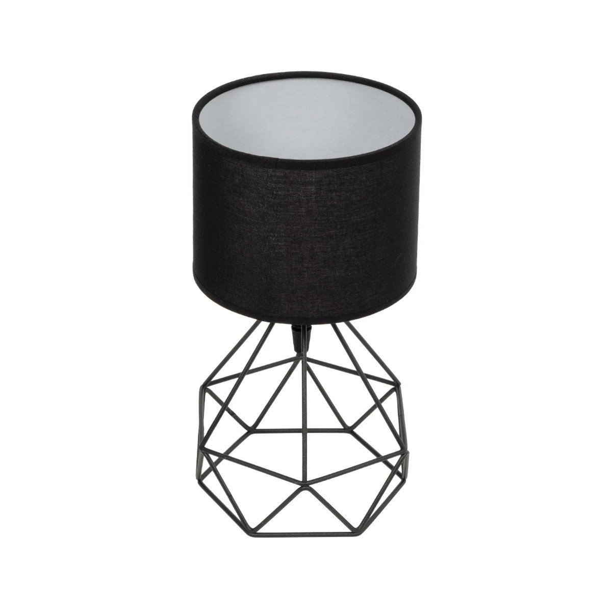 202_0059_0 GLOBOSTAR® SHAPE 202-0059 Μοντέρνο Επιτραπέζιο Φωτιστικό Πορτατίφ με Ντουί 1 x E27 AC 220-240V IP20 - Μαύρο - Μ17 x Π17 x Υ30cm - Image 1