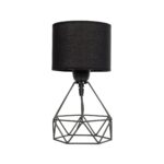 GLOBOSTAR® SHAPE 202-0059 Μοντέρνο Επιτραπέζιο Φωτιστικό Πορτατίφ με Ντουί 1 x E27 AC 220-240V IP20 - Μαύρο - Μ17 x Π17 x Υ30cm - Image 4