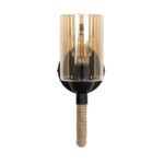 GLOBOSTAR® RIFT 203-0002 Vintage Φωτιστικό Τοίχου - Απλίκα με Ντουί 1 x E27 AC 220-240V IP20 - Μαύρο & Μπεζ - Μ12 x Π24 x Υ31cm - Image 4