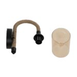 GLOBOSTAR® RIFT 203-0002 Vintage Φωτιστικό Τοίχου - Απλίκα με Ντουί 1 x E27 AC 220-240V IP20 - Μαύρο & Μπεζ - Μ12 x Π24 x Υ31cm - Image 8