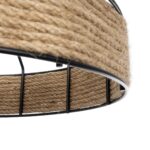GLOBOSTAR® ZION 203-0003 Vintage Κρεμαστό Φωτιστικό Οροφής με Ντουί 1 x E27 AC 220-240V IP20 - Μαύρο & Μπεζ - Μ33 x Π33 x Υ29cm - Image 7