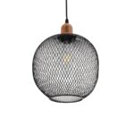 GLOBOSTAR® WIRE 203-0004 Μοντέρνο Κρεμαστό Φωτιστικό Οροφής με Ντουί 1 x E27 AC 220-240V IP20 - Μαύρο & Χάλκινο - Μ25 x Π25 x Υ30cm - Image 2