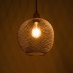 GLOBOSTAR® WIRE 203-0004 Μοντέρνο Κρεμαστό Φωτιστικό Οροφής με Ντουί 1 x E27 AC 220-240V IP20 - Μαύρο & Χάλκινο - Μ25 x Π25 x Υ30cm - Image 3