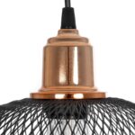 GLOBOSTAR® WIRE 203-0004 Μοντέρνο Κρεμαστό Φωτιστικό Οροφής με Ντουί 1 x E27 AC 220-240V IP20 - Μαύρο & Χάλκινο - Μ25 x Π25 x Υ30cm - Image 8