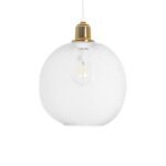 GLOBOSTAR® WIRE 203-0005 Μοντέρνο Κρεμαστό Φωτιστικό Οροφής με Ντουί 1 x E27 AC 220-240V IP20 - Λευκό & Χρυσό - Μ25 x Π25 x Υ30cm - Image 5