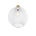 GLOBOSTAR® WIRE 203-0005 Μοντέρνο Κρεμαστό Φωτιστικό Οροφής με Ντουί 1 x E27 AC 220-240V IP20 - Λευκό & Χρυσό - Μ25 x Π25 x Υ30cm - Image 6