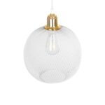 GLOBOSTAR® WIRE 203-0005 Μοντέρνο Κρεμαστό Φωτιστικό Οροφής με Ντουί 1 x E27 AC 220-240V IP20 - Λευκό & Χρυσό - Μ25 x Π25 x Υ30cm - Image 7