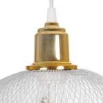 GLOBOSTAR® WIRE 203-0005 Μοντέρνο Κρεμαστό Φωτιστικό Οροφής με Ντουί 1 x E27 AC 220-240V IP20 - Λευκό & Χρυσό - Μ25 x Π25 x Υ30cm - Image 8