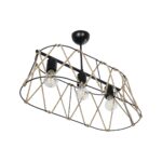 GLOBOSTAR® GATSBY 203-0006 Vintage Κρεμαστό Φωτιστικό Οροφής με Ντουί 3 x E27 AC 220-240V IP20 - Μαύρο & Μπεζ - Μ60 x Π28 x Υ22cm - Image 5