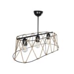 GLOBOSTAR® GATSBY 203-0006 Vintage Κρεμαστό Φωτιστικό Οροφής με Ντουί 3 x E27 AC 220-240V IP20 - Μαύρο & Μπεζ - Μ60 x Π28 x Υ22cm - Image 6